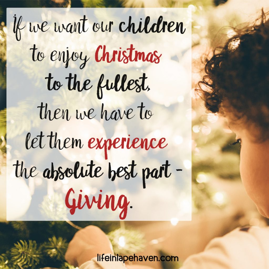 10 Ways to Help Your Children Make Christmas More About Others (& Less About Themselves) - Life in Lape Haven. It's easy for kids to only think of their wishlists at Christmastime. But the best joy of the season isn't found in getting. Guide your children to the best joy of the season by making it more about giving to others.
