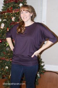 Life in Lape Haven: Tried It Tuesday - Stitch Fix - Purple shirt with dolman sleeves