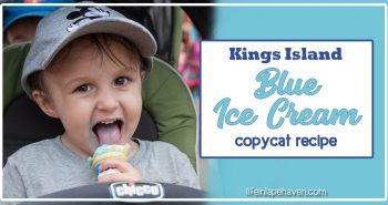 LifeinLapeHaven.com: Tried It Tuesday - Kings Island Blue Ice Cream copycat recipe. This creamy, slightly berry flavored blue ice cream is a close substitute for Kings Island's famous blue, blueberry, Smurf ice cream. Yum.