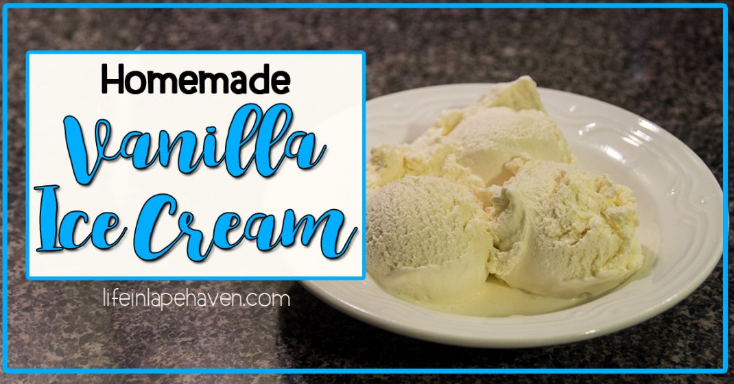 Tried It Tuesday - Homemade Vanilla Ice Cream. A delicious, traditional-style homemade vanilla ice cream recipe that's perfect for summer (or anytime of the year!) One of our family's favorites.