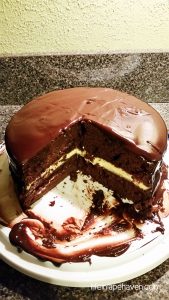 Life in Lape Haven: Tried It Tuesday: Chocolate Cake with Simple Bavarian Cream & Chocolate Ganache. Easy recipes for a tasty Bavarian cream filling and decadent chocolate ganache that take a regular boxed Devil's food cake from ordinary to extraordinary with very little effort or time!