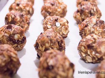 Life in Lape Haven: Tried It Tuesday - Peanut Butter Chocolate Chip Protein Balls. A simple recipe for healthy energy bites. Great for the whole family.