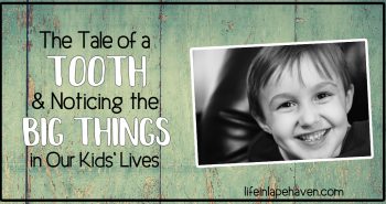 The Tale of a Tooth & Noticing the Big Things in Our Kids' Lives - Ever have a parenting day when something kind of big flies under your radar? I did. Thankfully it helped me notice something even bigger. And it all started with a tooth!